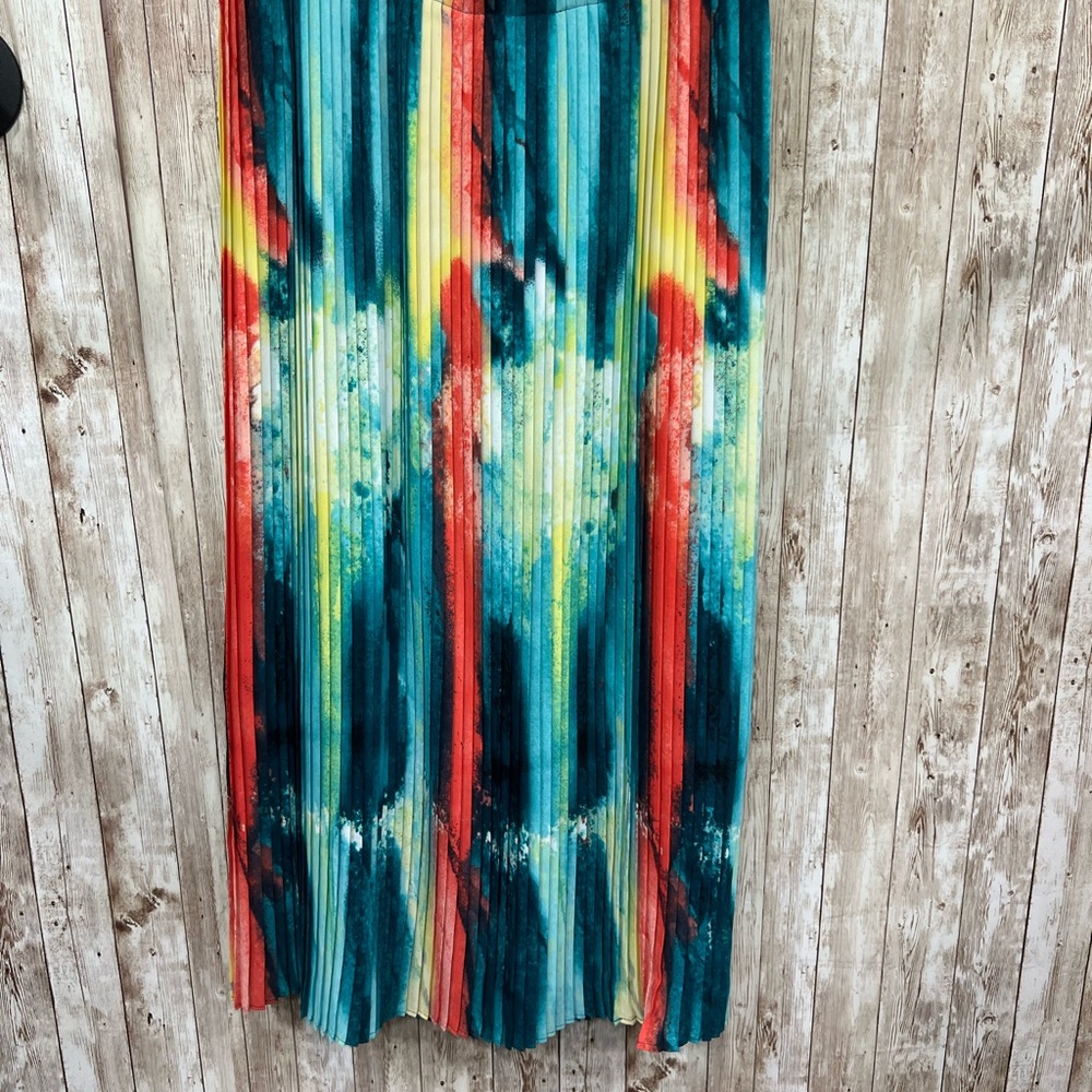 Alfani Blue and Red Ribbed Maxi Pencil Skirt Resort Wear‎